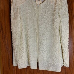 Laurence Kazar Cream Beaded Jacket